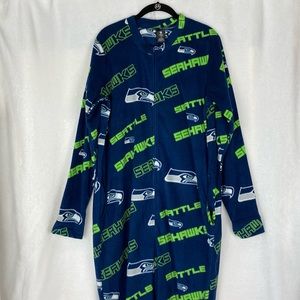 NFL Team Apparel Seattle Seahawks Adult Onesie Footed Fleece Pajamas sz Medium